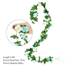 Load image into Gallery viewer, 2.3m Flower Garland Artificial Flower String With Leaves Silk Sakura Cherry Blossom Ivy Vine For Home Garden Wedding Arch Decor