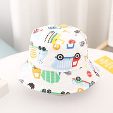 Load image into Gallery viewer, 2-4 Years Summer Baby Hat Kids Cotton UV Protection Sun Cap Children Panama Beach Girls Boys Bucket Hat Cute Cartoon Infant Caps
