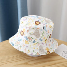 Load image into Gallery viewer, 2-4 Years Summer Baby Hat Kids Cotton UV Protection Sun Cap Children Panama Beach Girls Boys Bucket Hat Cute Cartoon Infant Caps
