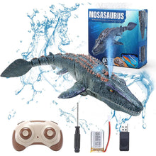 Load image into Gallery viewer, 2.4G Remote Control Dinosaur For Kids Mosasaurus Diving Toys Rc Boat With Light Spray Water For Swimming Pool Bathroom Bath Toys