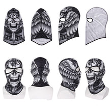Load image into Gallery viewer, 2 Holes Skull Balaclava Outdoor Motorcycle Riding Face Mask Windproof Caps Hiking Hunting Fishing Ski Masks MTB Bicycle Headgear
