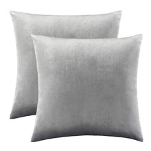 Load image into Gallery viewer, 2 Packs Gold Decorative Cushions Covers Cases for Sofa Bed Couch Modern Luxury Solid Velvet Home Throw Pillows Covers Silver