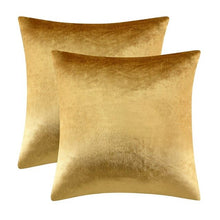 Load image into Gallery viewer, 2 Packs Gold Decorative Cushions Covers Cases for Sofa Bed Couch Modern Luxury Solid Velvet Home Throw Pillows Covers Silver
