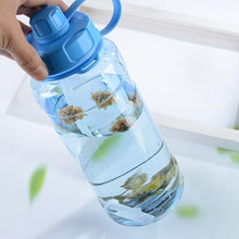 Load image into Gallery viewer, 2000ml Portable Water Bottle Outdoor Gobelet Reutilisable Termos Clear Plastic Cup Tumbler with Straw Vaso Con Tapa Y Pajita