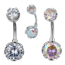 Load image into Gallery viewer, Piercing Jewelry round Zircon Navel Ring Navel Stud