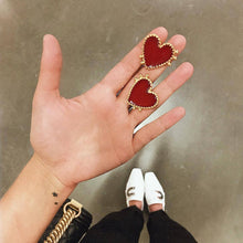 Load image into Gallery viewer, New Design Red Heart Stud Earring Women Metal Gold Color Eye Heart Lips Wedding Statement Earrings Fashion Party Jewelry
