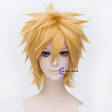 Load image into Gallery viewer, New Uzumaki Wigs Golden Short Fluffy Shaggy Layered Heat Resistant Synthetic Hair Cosplay Costume Wig + Wig Cap