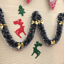 Load image into Gallery viewer, New 2M Christmas Garland Home Party Wall Door Decor Christmas Tree Ornaments Tinsel Strips with Bowknot Party Supplies