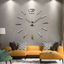 Load image into Gallery viewer, Wall Clock horloge watch acrylic mirror stickers living room quartz needle home decoration