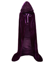 Load image into Gallery viewer, Halloween Costume Unisex Cosplay Death Cape Long Hooded Cloak Wizard Witch Medieval Cape S-XL Black White Red Coffee Blue