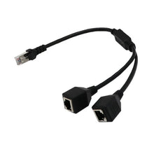 Load image into Gallery viewer, RJ45 Network Splitter Adapter Cable 1 Male to 2 Female Socket Port LAN Ethernet Network Splitter Y Adapter Cable