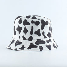 Load image into Gallery viewer, Fashion Korean Pink Cow Print Bucket Hat Women Reversible Fishing Cap Bob Chapeau Autumn Summer