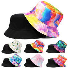 Load image into Gallery viewer, Tie-dyed fisherman hat double-sided double-sided hat avocado zebra cow print foldable outdoor sun hat fisherman hat