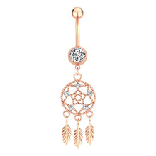 Load image into Gallery viewer, Dreamcatcher Zircon Navel Ring Navel Stud Piercing Jewelry