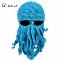 Load image into Gallery viewer, Handmade Tentacle Octopus Pure cotton Hat Balaclava Cap Winter Warm Hat Skullies Beanies for Men's Best Christmas Gift