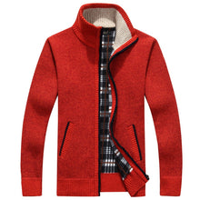 Load image into Gallery viewer, 2023 Autumn Winter Men's Sweater Coat Faux Fur Wool Sweater Jackets Men Zipper Knitted Thick Coat Warm Casual Knitwear Cardigan