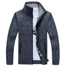 Load image into Gallery viewer, 2023 Autumn Winter Men's Sweater Coat Faux Fur Wool Sweater Jackets Men Zipper Knitted Thick Coat Warm Casual Knitwear Cardigan