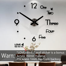 Load image into Gallery viewer, Wall Clock Fashion big size mirror sticker brief living decor meetting room Modern Design Silent Acrylic