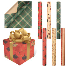 Load image into Gallery viewer, 2pcs Christmas Kfrat Wrapping Paper Wedding Craft Paper Floral Christmas Gift Wrapping Paper Home Decoration Xmas Wrap Paper