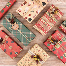 Load image into Gallery viewer, 2pcs Christmas Kfrat Wrapping Paper Wedding Craft Paper Floral Christmas Gift Wrapping Paper Home Decoration Xmas Wrap Paper