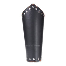 Load image into Gallery viewer, Men Medieval Cosplay Leather Armor Arm Warmers Lace-Up Viking Pirate Knight Gauntlet Wristband Bracer Steampunk Accessories