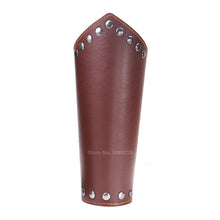 Load image into Gallery viewer, Men Medieval Cosplay Leather Armor Arm Warmers Lace-Up Viking Pirate Knight Gauntlet Wristband Bracer Steampunk Accessories
