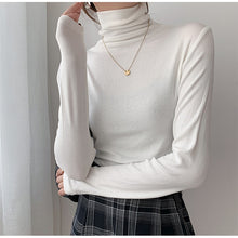 Load image into Gallery viewer, 2023 Spring Autumn Women Pullover Female Knitted Sweaters Solid Concise Turtleneck Elasticity Elegant Office Lady Casual Tops
