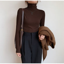Load image into Gallery viewer, 2023 Spring Autumn Women Pullover Female Knitted Sweaters Solid Concise Turtleneck Elasticity Elegant Office Lady Casual Tops