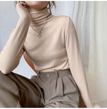 Load image into Gallery viewer, 2023 Spring Autumn Women Pullover Female Knitted Sweaters Solid Concise Turtleneck Elasticity Elegant Office Lady Casual Tops