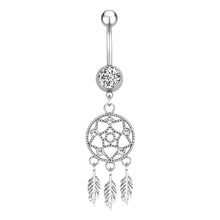 Load image into Gallery viewer, Dreamcatcher Zircon Navel Ring Navel Stud Piercing Jewelry