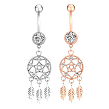 Load image into Gallery viewer, Dreamcatcher Zircon Navel Ring Navel Stud Piercing Jewelry
