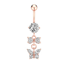 Load image into Gallery viewer, Bow Zircon Navel Ring Navel Stud Piercing Jewelry