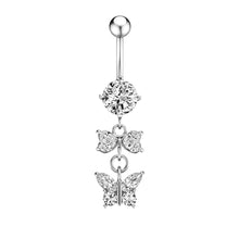 Load image into Gallery viewer, Bow Zircon Navel Ring Navel Stud Piercing Jewelry