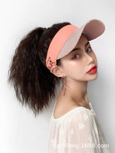 Load image into Gallery viewer, Summer Topless Hat Hat Wig Integrated Female Net Red Corn Curler High Ponytail Wig Short Curly Hair Head Cover