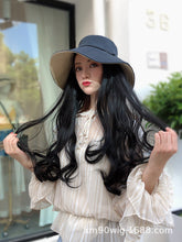 Load image into Gallery viewer, Bucket Hat Wig Female Net Red Big Wave Black Mid-Length Hair Hat Natural Wig Temperament Simulation Integrated Head Cover