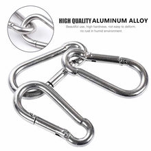 Load image into Gallery viewer, 20Pcs Mini Alloy Spring Carabiner Snap Hook Carabiner Clip Keychain EDC Survival Outdoor Camping Tools Silver Size 40*20*3.6mm
