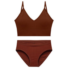 Load image into Gallery viewer, CINOON Cotton Underwear Suit Low-waist Briefs Backless Bralette Lingerie Women Seamless Bra Panty Set