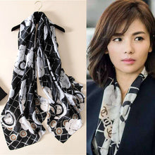 Load image into Gallery viewer, Women's Korean-Style Autumn and Winter Printing Silk Mulberry Silk Scarf Warm Shawl Scarf