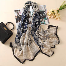 Load image into Gallery viewer, Spring and Summer New Silk Scarf Gift Silk Imitation Silk Women's Printed Imitation Mulberry Silk Beach Towel Shawl Scarf