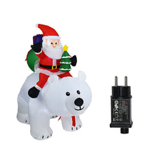 Load image into Gallery viewer, Holiday Decoration Christmas White Bear Inflatable Santa Riding Shaking Head Bear Atmosphere
