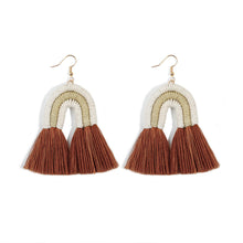 Load image into Gallery viewer, Tassel Bohemian Earrings Rainbow Hand-Woven Earrings Antique Retro Exaggerated and Personalized Earrings