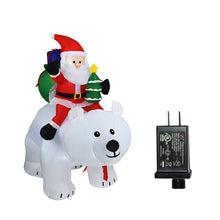 Load image into Gallery viewer, Holiday Decoration Christmas White Bear Inflatable Santa Riding Shaking Head Bear Atmosphere