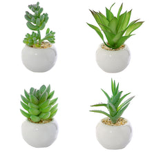 Load image into Gallery viewer, Small round Basin Mini Artificial Succulent Pant Potted Plant (Pot Included) Emulational Flower Decoration