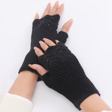 Load image into Gallery viewer, Korean Style Autumn and Winter New Girls' Fashionable All-Match Knitted Warm Half Finger Open Finger Gloves