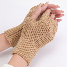 Load image into Gallery viewer, Korean Style Autumn and Winter New Girls' Fashionable All-Match Knitted Warm Half Finger Open Finger Gloves