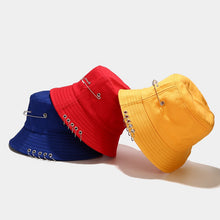 Load image into Gallery viewer, Five-Ring Pin Bucket Hat Suitable for Men and Women Foldable Basin Hat Summer Outdoor Sun Protection Sun Hat Couple Hat