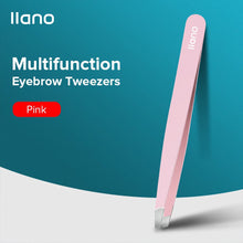 Load image into Gallery viewer, LLANO Eyebrow Tweezer with 5X Magnifying Mirror Fine Hairs Puller Stainless Steel Slanted Eye Brow Clips Removal