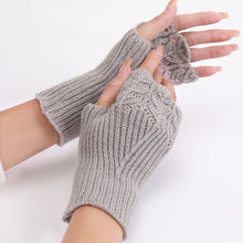 Load image into Gallery viewer, Korean Style Autumn and Winter New Girls' Fashionable All-Match Knitted Warm Half Finger Open Finger Gloves