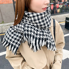 Load image into Gallery viewer, Houndstooth Scarf for Women Winter 2023 New Plaid Artificial Cashmere Scarf Thick Shawl Scarf for Women