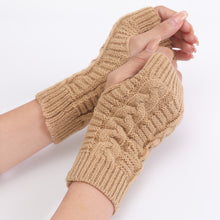 Load image into Gallery viewer, Twist Fashion Gloves Korean New Knitted Wool Keep Warm Half Finger Fingerless Gloves